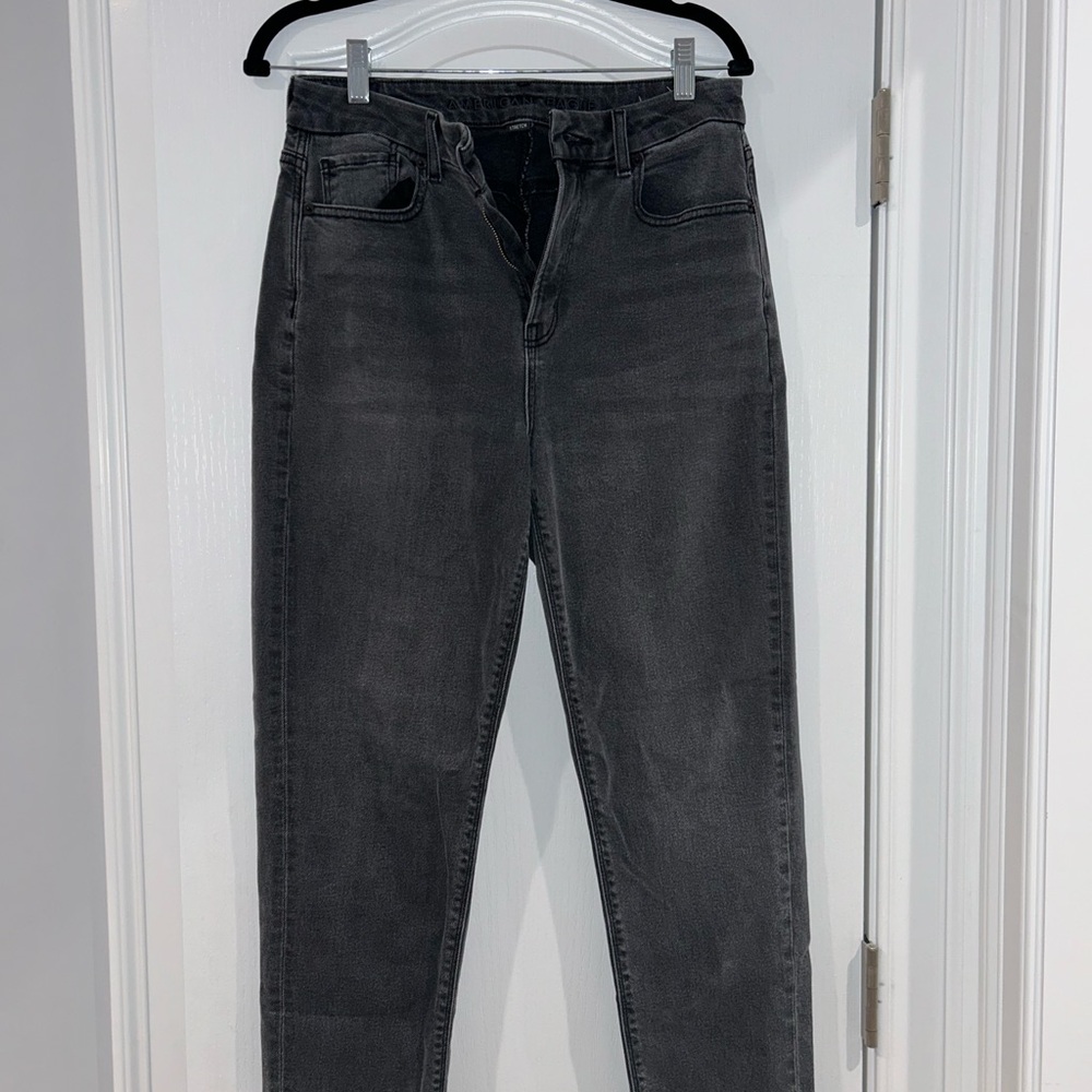 Dark Grey Straight Leg Jeans